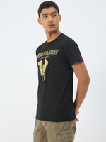 True Religion Men Black Solid Round Neck Tshirt