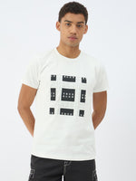 True Religion Men Cream Solid Round Neck Tshirt