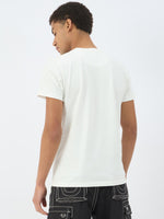 True Religion Men Cream Solid Round Neck Tshirt