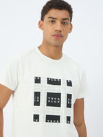 True Religion Men Cream Solid Round Neck Tshirt