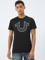 True Religion Men Black Solid Round Neck Tshirt