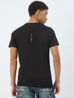 True Religion Men Black Solid Round Neck Tshirt