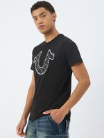 True Religion Men Black Solid Round Neck Tshirt