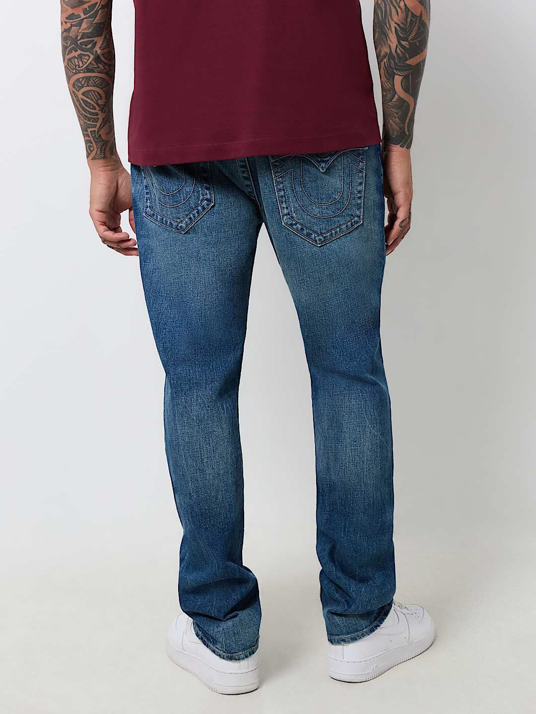 True Religion Sn Geno Skinny Fit Blue Mid Rise Washed Jeans