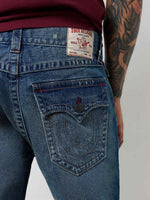 True Religion Sn Geno Skinny Fit Blue Mid Rise Washed Jeans