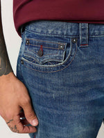 True Religion Sn Geno Skinny Fit Blue Mid Rise Washed Jeans