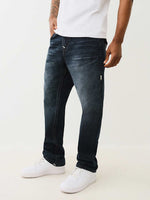 True Religion Super T Ricky Straight Fit Blue Mid Rise Washed Jeans