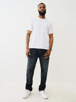 True Religion Super T Ricky Straight Fit Blue Mid Rise Washed Jeans