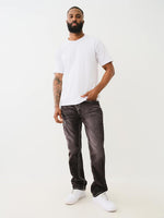 True Religion Super T Ricky Straight Fit Grey Mid Rise Washed Jeans