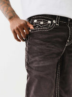True Religion Super T Ricky Straight Fit Grey Mid Rise Washed Jeans