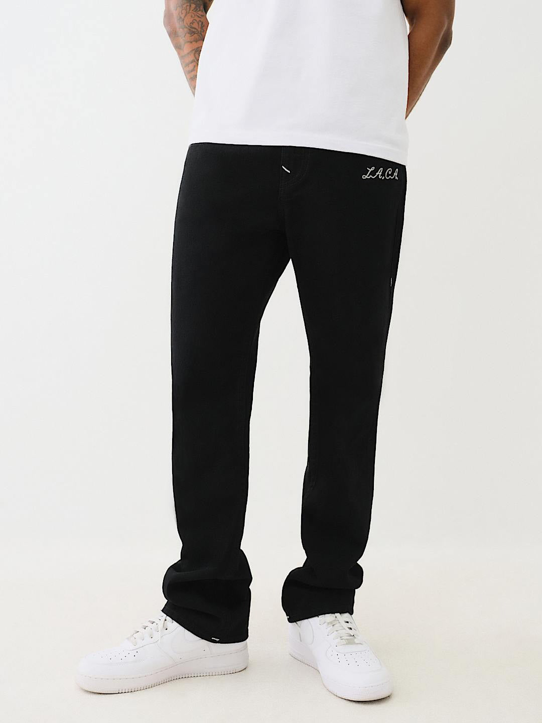 True Religion Sn Ricky Straight Fit Black Mid Rise Solid Jeans