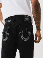 True Religion Sn Ricky Straight Fit Black Mid Rise Solid Jeans