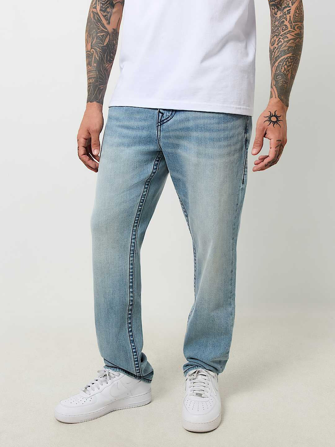 True Religion Sn Geno Skinny Fit Blue Mid Rise Washed Jeans