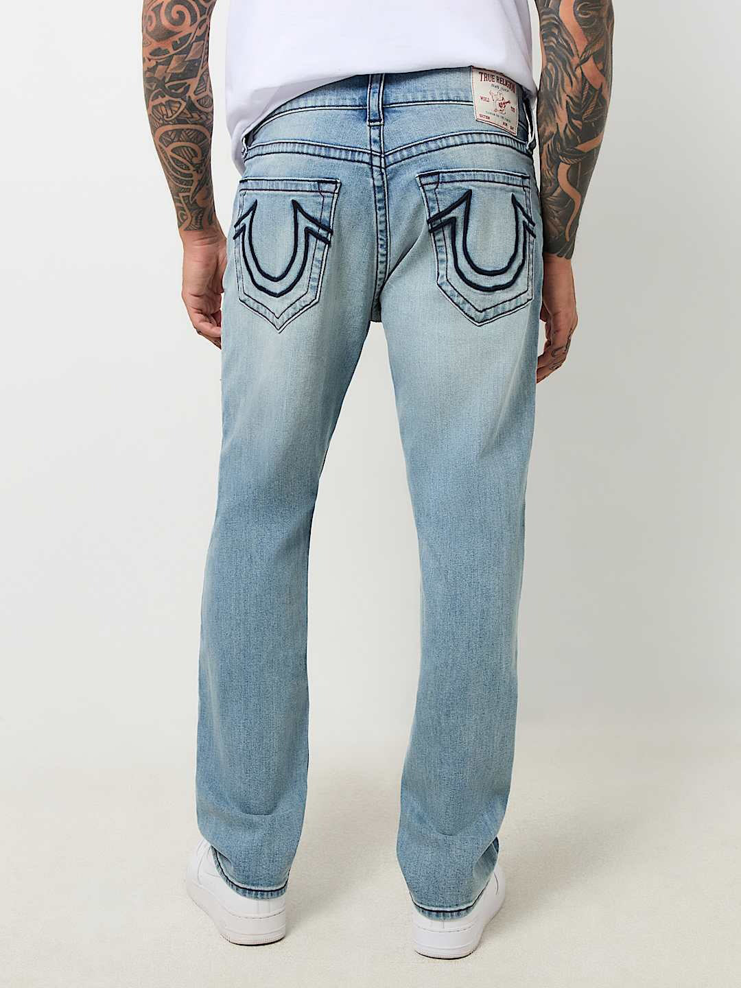 True Religion Sn Geno Skinny Fit Blue Mid Rise Washed Jeans