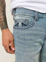 True Religion Sn Geno Skinny Fit Blue Mid Rise Washed Jeans
