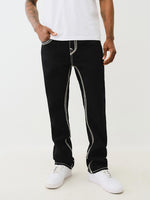 True Religion Super Qt Ricky Straight Fit Black Mid Rise Solid Jeans