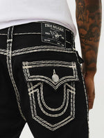 True Religion Super Qt Ricky Straight Fit Black Mid Rise Solid Jeans
