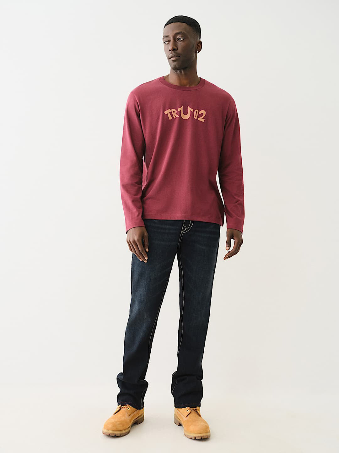 True Religion Men BIG T Ricky Straight Fit Dark Wash Jeans