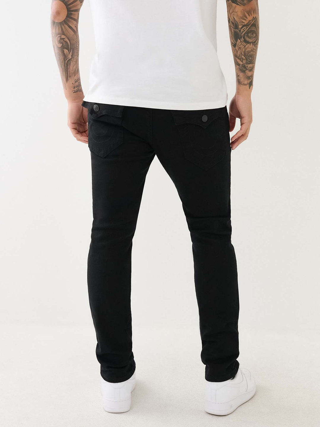 True Religion Sn Rocco Slim Fit Black Mid Rise Solid Jeans