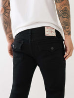 True Religion Sn Rocco Slim Fit Black Mid Rise Solid Jeans
