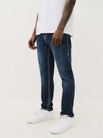 True Religion Super T Rocco Slim Fit Blue Mid Rise Washed Jeans