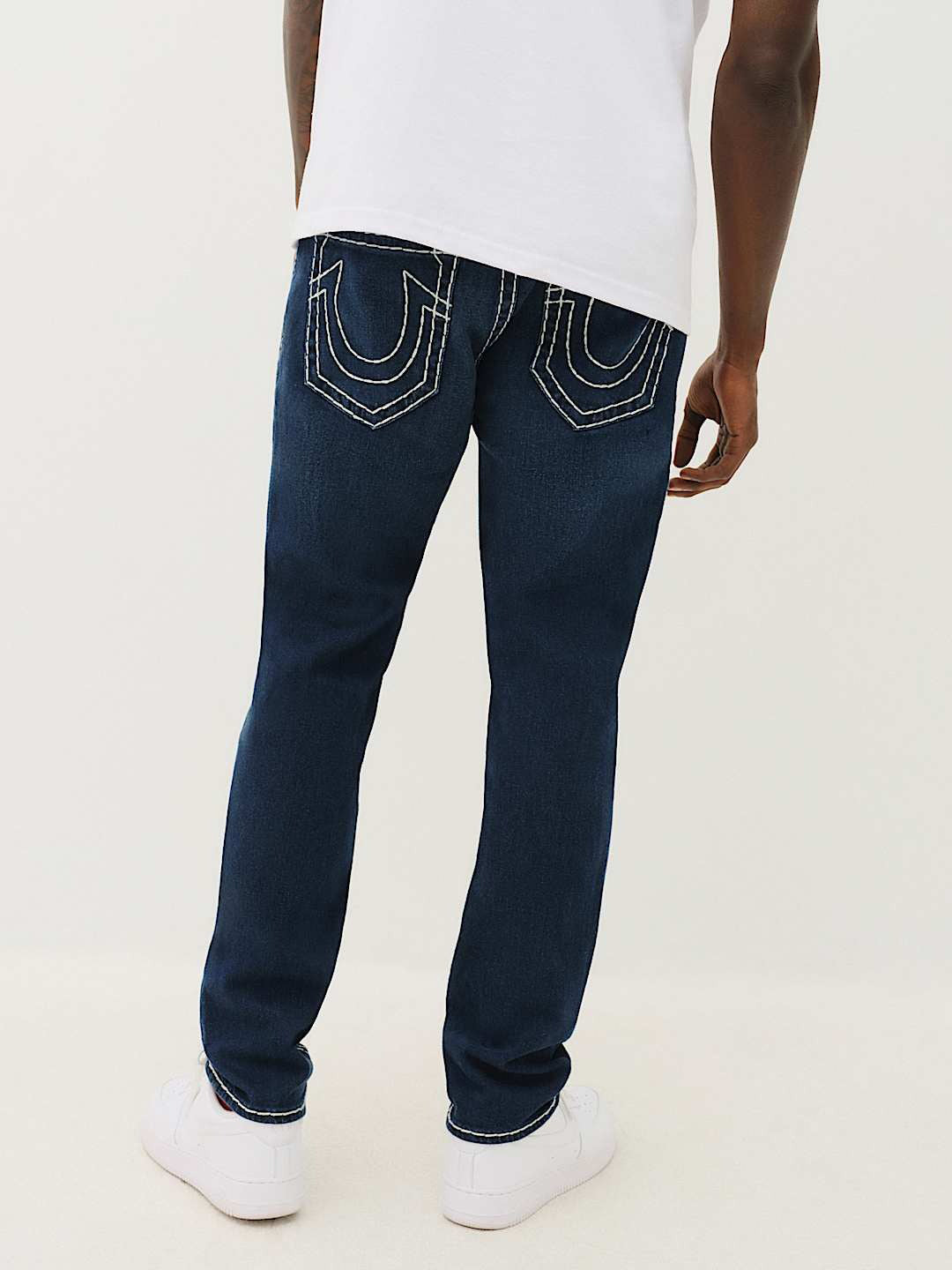 True Religion Super T Rocco Slim Fit Blue Mid Rise Washed Jeans