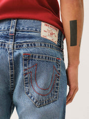 True Religion Big T Geno Skinny Fit Blue Mid Rise Washed Jeans