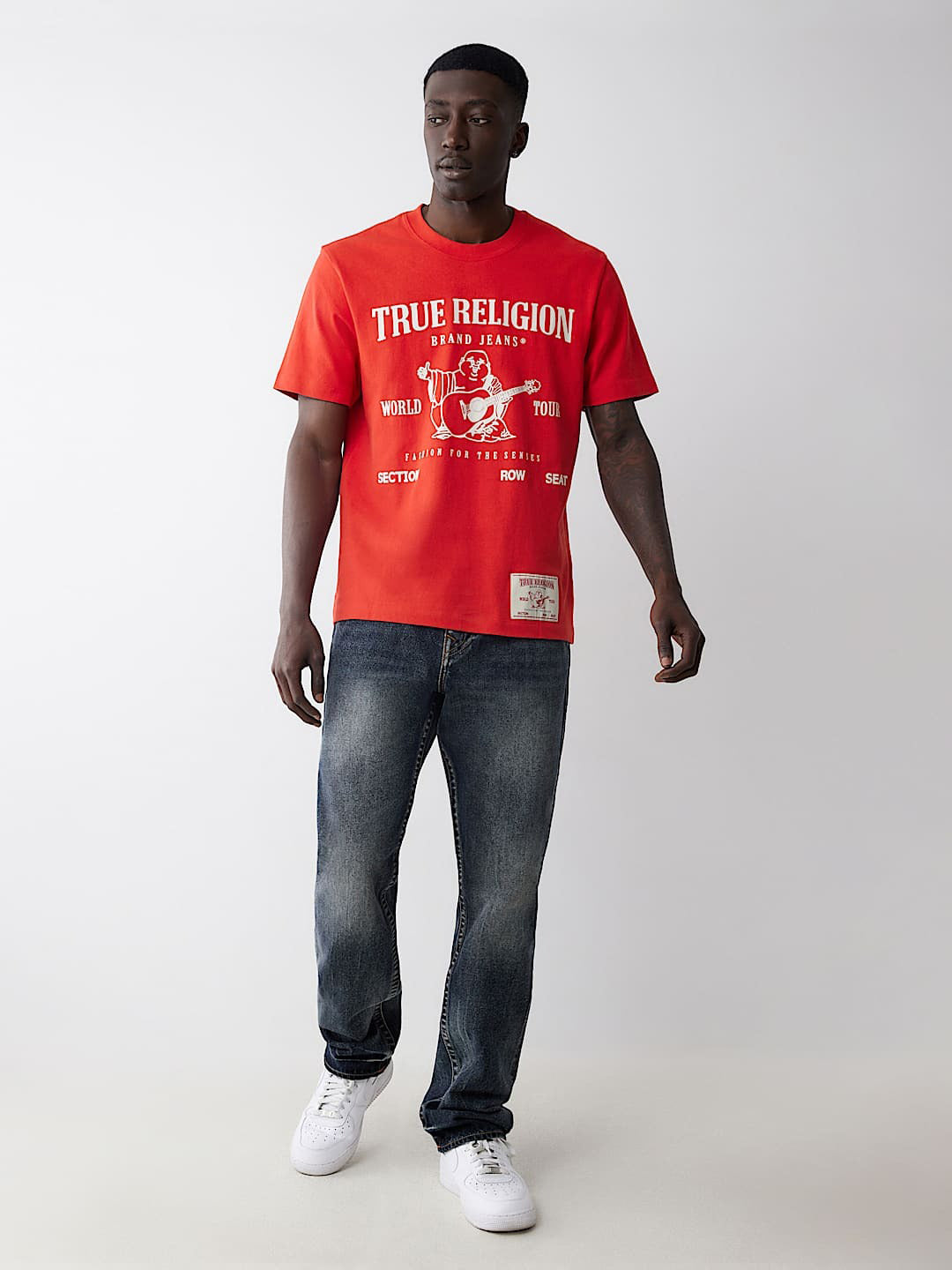 True Religion Sn Ricky Straight Fit Blue Mid Rise Washed Jeans