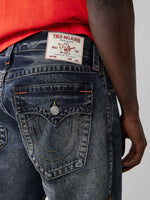True Religion Sn Ricky Straight Fit Blue Mid Rise Washed Jeans