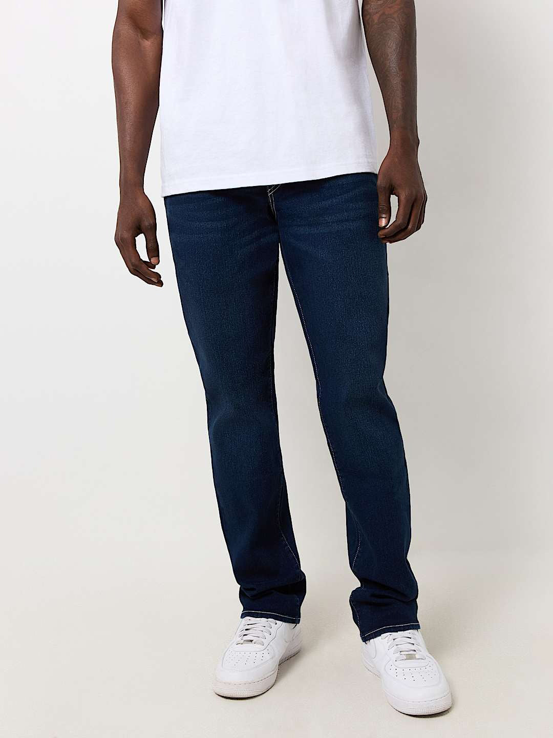 True Religion Sn Ricky Straight Fit Blue Mid Rise Washed Jeans