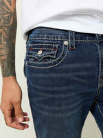 True Religion Big T Rocco Slim Fit Blue Mid Rise Washed Jeans