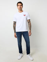 True Religion Big T Rocco Slim Fit Blue Mid Rise Washed Jeans