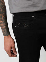 True Religion Sn Geno Skinny Fit Black Mid Rise Solid Jeans