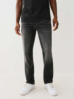 True Religion Sn Ricky Straight Fit Grey Mid Rise Washed Jeans