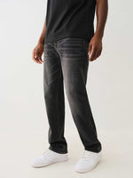 True Religion Sn Ricky Straight Fit Grey Mid Rise Washed Jeans