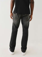 True Religion Sn Ricky Straight Fit Grey Mid Rise Washed Jeans