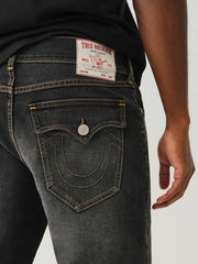 True Religion Sn Ricky Straight Fit Grey Mid Rise Washed Jeans
