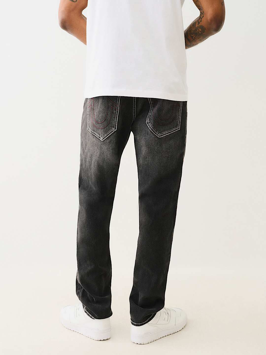 True Religion Sn Geno Skinny Fit Grey Mid Rise Washed Jeans