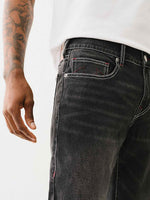 True Religion Sn Geno Skinny Fit Grey Mid Rise Washed Jeans