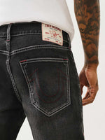 True Religion Sn Geno Skinny Fit Grey Mid Rise Washed Jeans