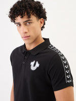 True Religion Men Black Solid Polo Tshirt