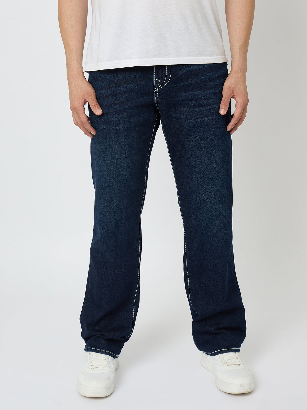 True Religion Men Blue Washed Big T Ricky Jeans