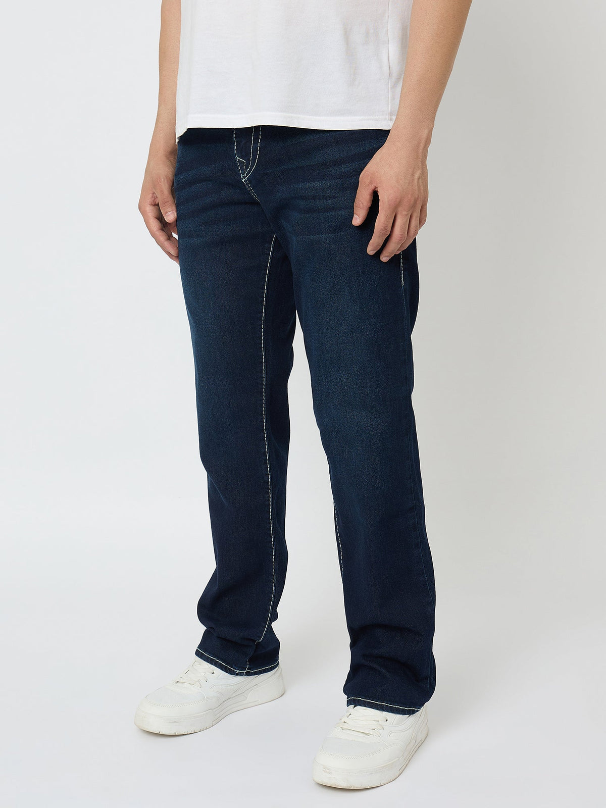 True Religion Men Blue Washed Big T Ricky Jeans