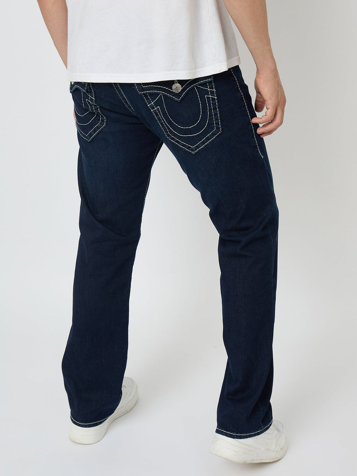 True Religion Men Blue Washed Big T Ricky Jeans