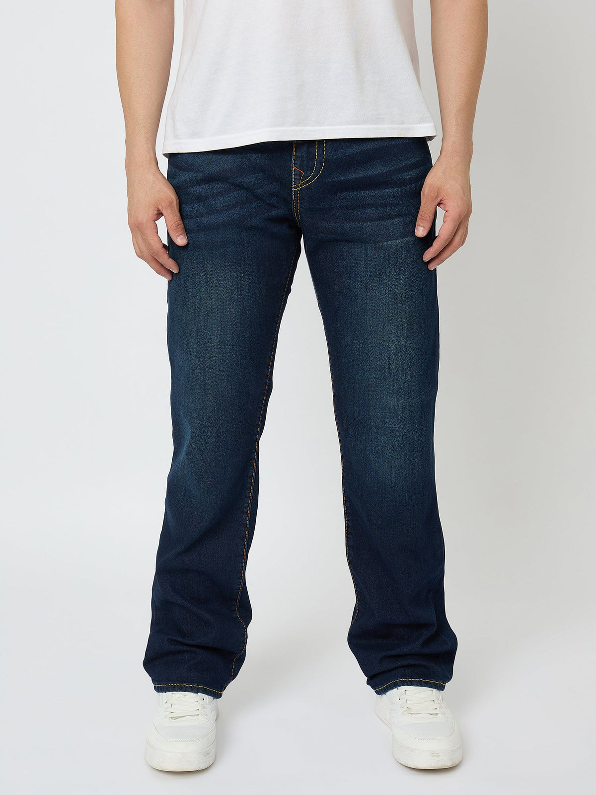 True Religion Men Blue Washed Big T Ricky Jeans
