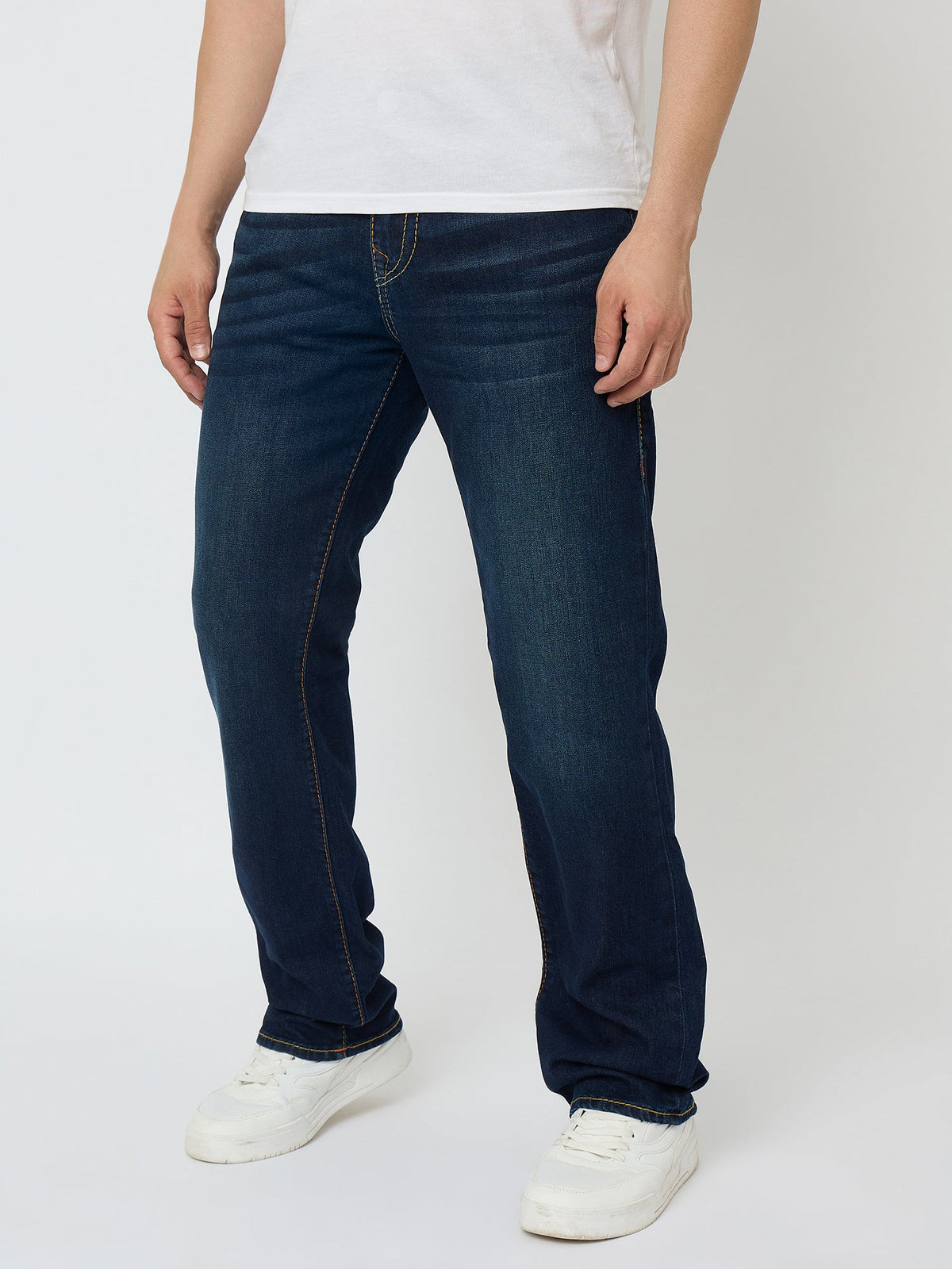 True Religion Men Blue Washed Big T Ricky Jeans
