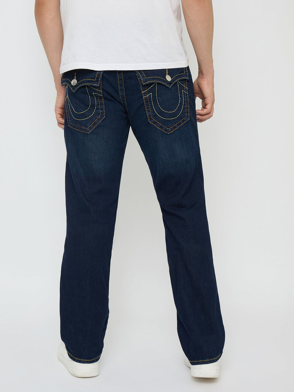 True Religion Men Blue Washed Big T Ricky Jeans