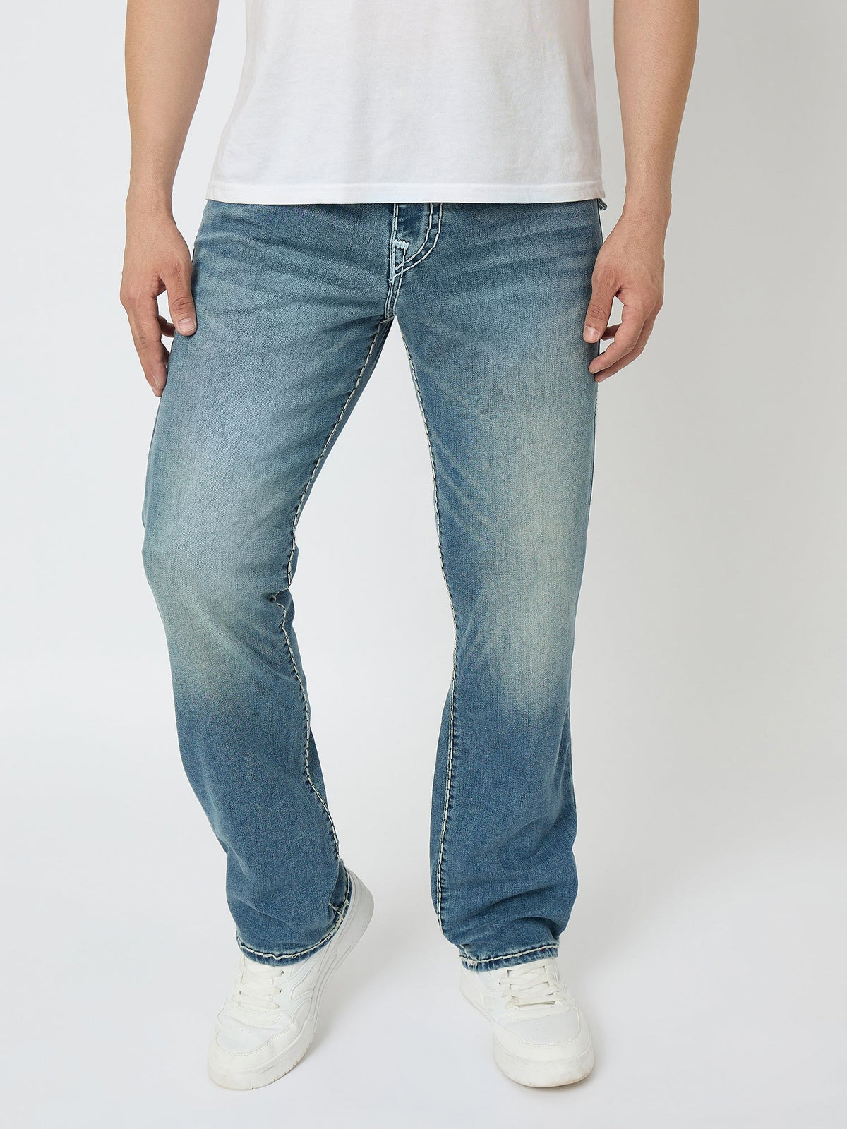 True Religion Men Blue Washed Super T Ricky Jeans