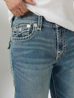 True Religion Men Blue Washed Super T Ricky Jeans