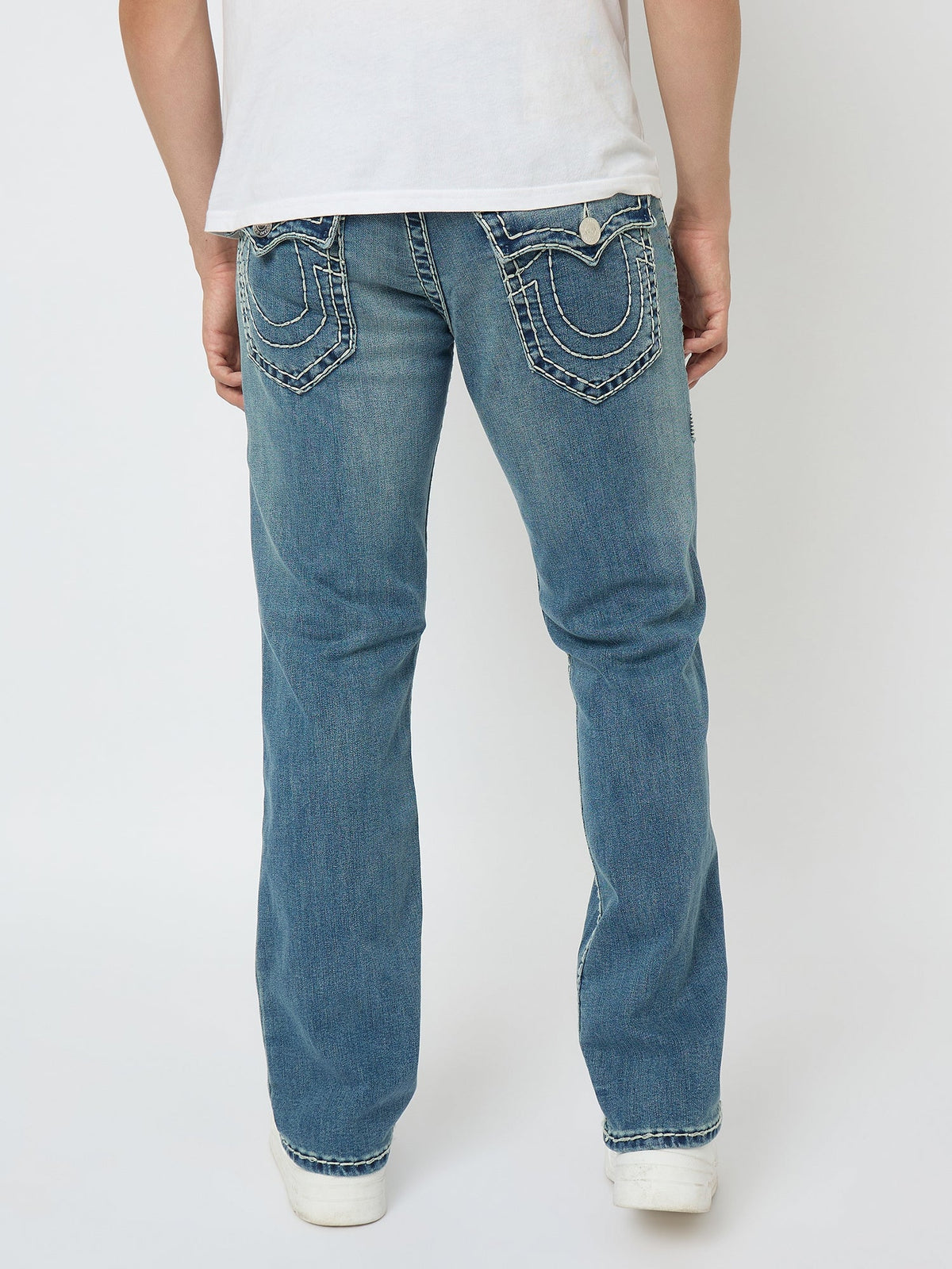 True Religion Men Blue Washed Super T Ricky Jeans
